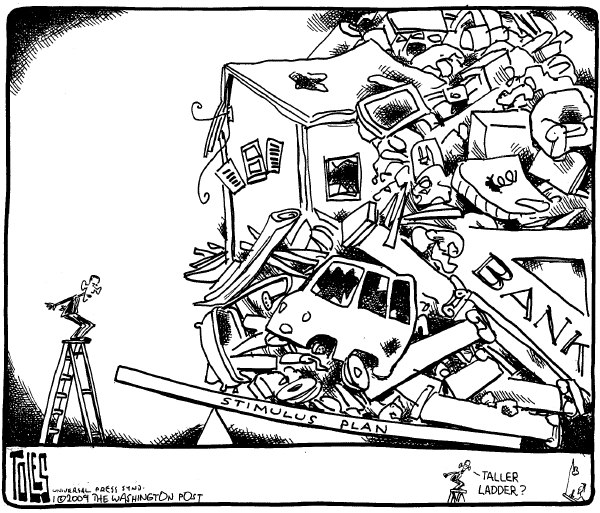 Political/Editorial Cartoon by Tom Toles, Washington Post on Economy to Get Worse