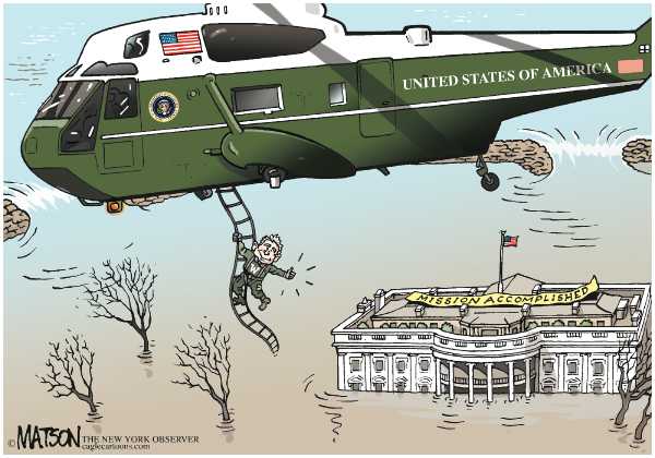 Political/Editorial Cartoon by RJ Matson, Cagle Cartoons on Bush Prepares to Depart