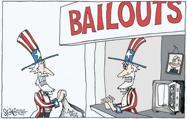 Political/Editorial Cartoon by Signe Wilkinson, Philadelphia Daily News on Stimulus Package Last Hope