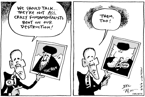 Political/Editorial Cartoon by Joel Pett, Lexington Herald-Leader, CWS/CartoonArts Intl. on Obama Facing Tough Tests