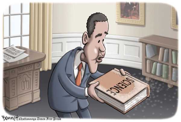 Political/Editorial Cartoon by Clay Bennett, Chattanooga Times Free Press on Stem Cell Research to Resume