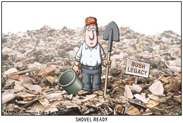Political/Editorial Cartoon by Clay Bennett, Chattanooga Times Free Press on Bush & Cheney Weigh In