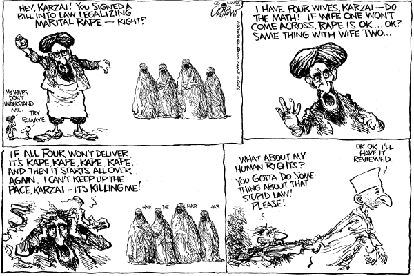 Political/Editorial Cartoon by Pat Oliphant, Universal Press Syndicate on Tensions Rising in Afghanistan