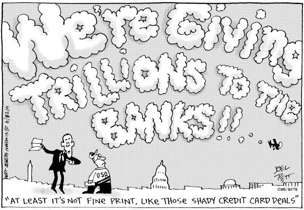 Political/Editorial Cartoon by Joel Pett, Lexington Herald-Leader, CWS/CartoonArts Intl. on Economy Fix Going as Planned