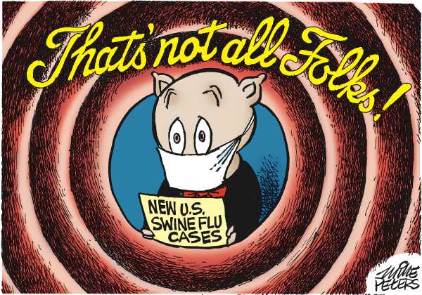 Political/Editorial Cartoon by Mike Peters, Dayton Daily News on World Prepares for Pandemic