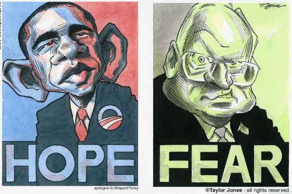 Political/Editorial Cartoon by Taylor Jones, Tribune Media Services on Cheney and Obama Still at Odds