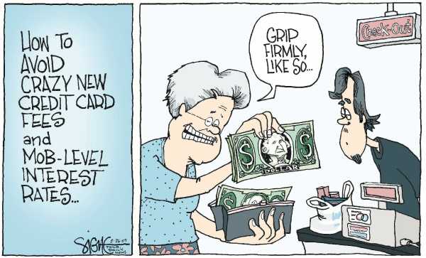 Political/Editorial Cartoon by Signe Wilkinson, Philadelphia Daily News on Economy Steps Backward