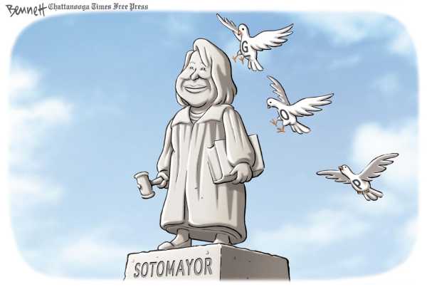 Political/Editorial Cartoon by Clay Bennett, Chattanooga Times Free Press on Repubicans Decry Court Pick