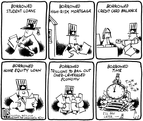 Political/Editorial Cartoon by Tom Toles, Washington Post on Economy Surges