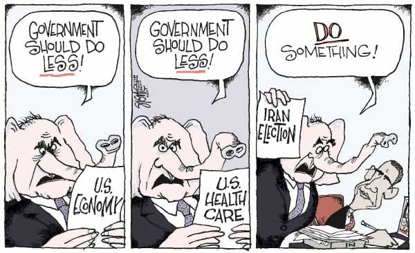 Political/Editorial Cartoon by Signe Wilkinson, Philadelphia Daily News on Obama Feeling The Heat