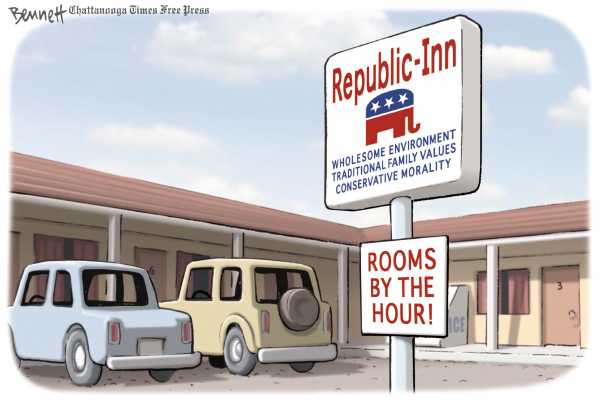 Political/Editorial Cartoon by Clay Bennett, Chattanooga Times Free Press on GOP Adapts to Changing Times