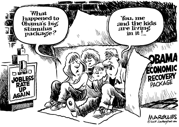 Political/Editorial Cartoon by Jimmy Margulies, The Record, New Jersey on US Economy Lagging