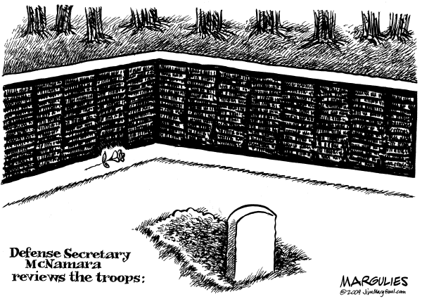 Political/Editorial Cartoon by Jimmy Margulies, The Record, New Jersey on Robert McNamara Dies