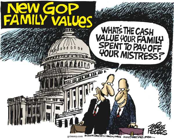 Political/Editorial Cartoon by Mike Peters, Dayton Daily News on GOP Embraces Change