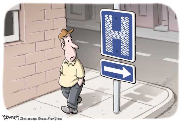Political/Editorial Cartoon by Clay Bennett, Chattanooga Times Free Press on Health Care Reform Takes Detour
