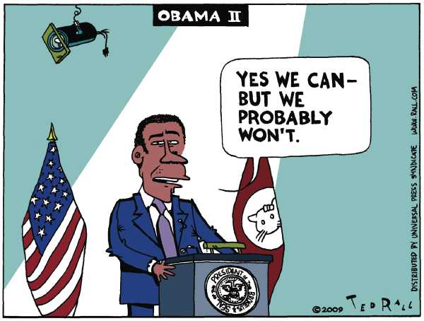 Political/Editorial Cartoon by Ted Rall on President Modifies Vision
