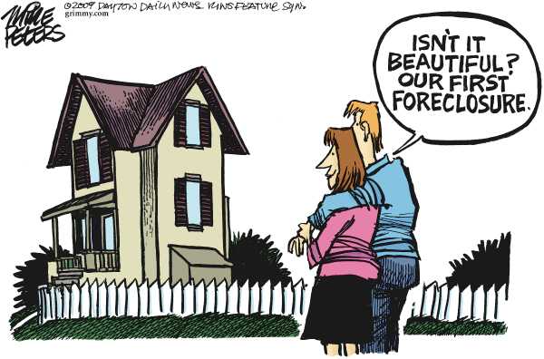 Political/Editorial Cartoon by Mike Peters, Dayton Daily News on Good News for Home Buyers