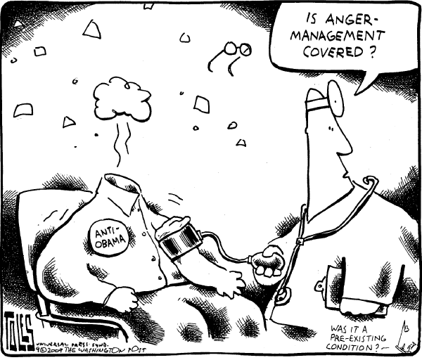 Political/Editorial Cartoon by Tom Toles, Washington Post on Health Care Reform Moves Forward