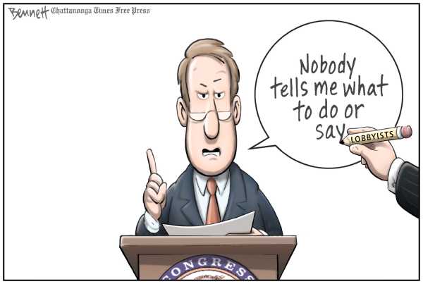 Political/Editorial Cartoon by Clay Bennett, Chattanooga Times Free Press on Public Option All But Dead