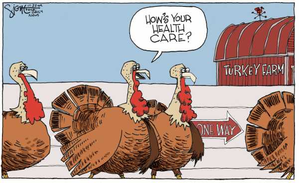Political/Editorial Cartoon by Signe Wilkinson, Philadelphia Daily News on America Celebrates Thanksgiving
