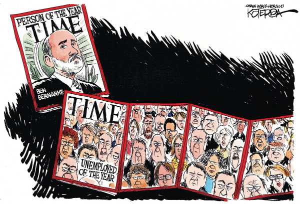 Political/Editorial Cartoon by Jeff Koterba, Omaha World-Herald on Economy on Right Track