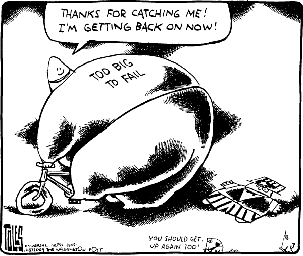 Political/Editorial Cartoon by Tom Toles, Washington Post on Economy on Right Track