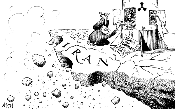 Political/Editorial Cartoon by Tony Auth, Philadelphia Inquirer on Riots Persist In Iran