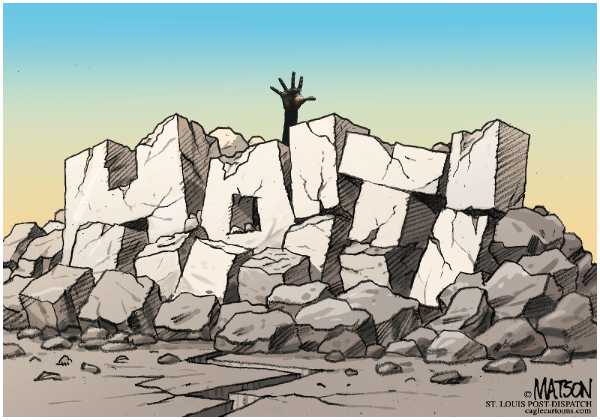 Political/Editorial Cartoon by RJ Matson, Cagle Cartoons on Earthquake Devastates Haiti