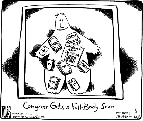Political/Editorial Cartoon by Tom Toles, Washington Post on Public Option Devastated