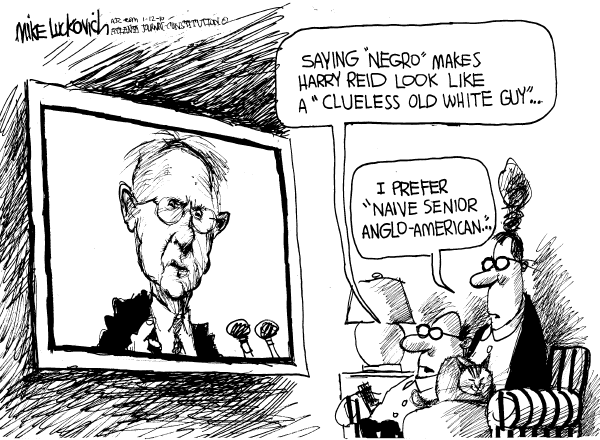Political/Editorial Cartoon by Mike Luckovich, Atlanta Journal-Constitution on Harry Reid Devastates Reputation