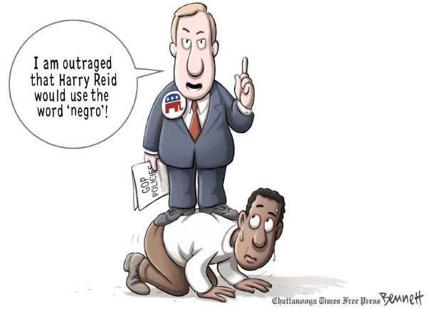 Political/Editorial Cartoon by Clay Bennett, Chattanooga Times Free Press on Harry Reid Devastates Reputation