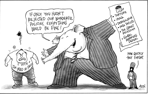 Political/Editorial Cartoon by Tony Auth, Philadelphia Inquirer on Obama’s Approval Ratings Drop