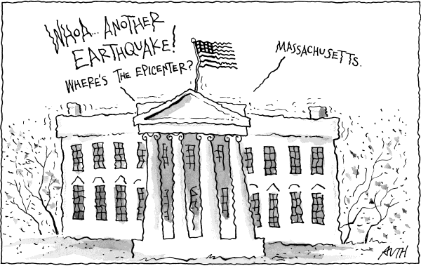Political/Editorial Cartoon by Tony Auth, Philadelphia Inquirer on Dems Lose Key Senate Seat
