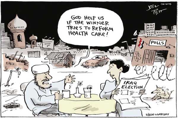 Political/Editorial Cartoon by Joel Pett, Lexington Herald-Leader, CWS/CartoonArts Intl. on New Problems Hit Iraq