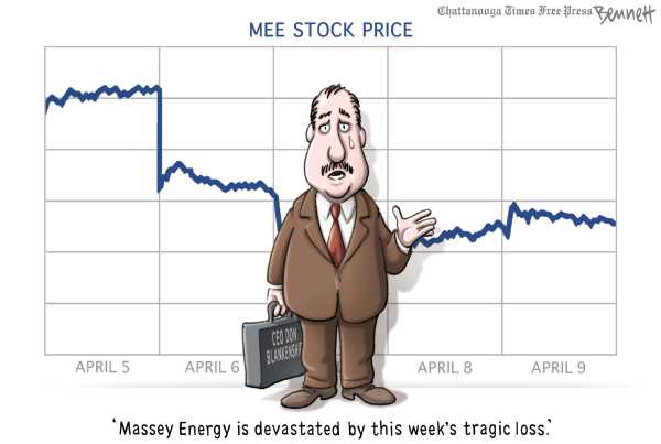 Political/Editorial Cartoon by Clay Bennett, Chattanooga Times Free Press on Country Rebounds from Coal Disaster