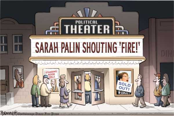 Political/Editorial Cartoon by Clay Bennett, Chattanooga Times Free Press on Palin Keeping High Profile