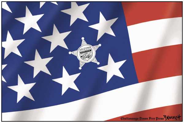 Political/Editorial Cartoon by Rex Babin, Sacramento Bee on Immigration Crackdown Continues
