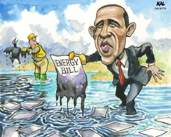 Political/Editorial Cartoon by KAL (Kevin Kallaugher), The Economist, London on Gusher Larger Than First Thought