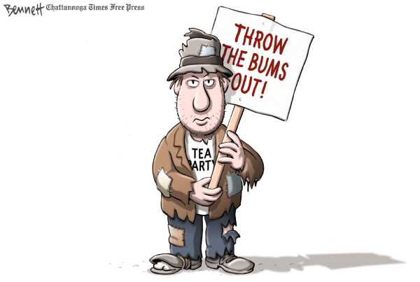 Political/Editorial Cartoon by Clay Bennett, Chattanooga Times Free Press on Tea Party’s Identity Emerging