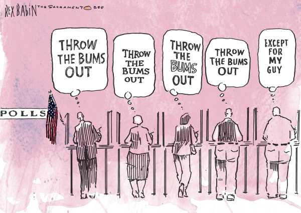 Political/Editorial Cartoon by Rex Babin, Sacramento Bee on Election Results Surprise