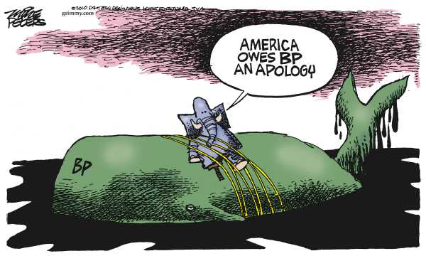 Political/Editorial Cartoon by Mike Peters, Dayton Daily News on GOP Outraged by Oil Spill
