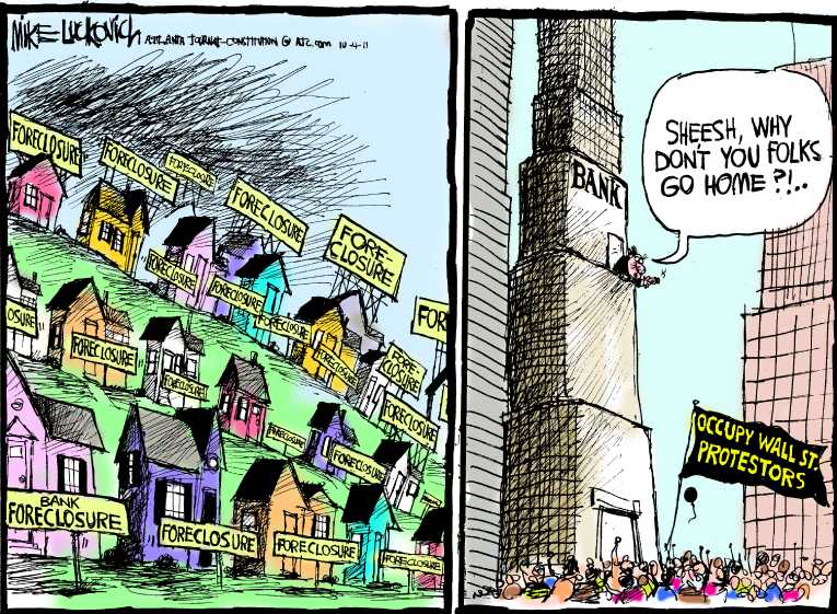 Political/Editorial Cartoon by Mike Luckovich, Atlanta Journal-Constitution on Protests Sweep Across Nation