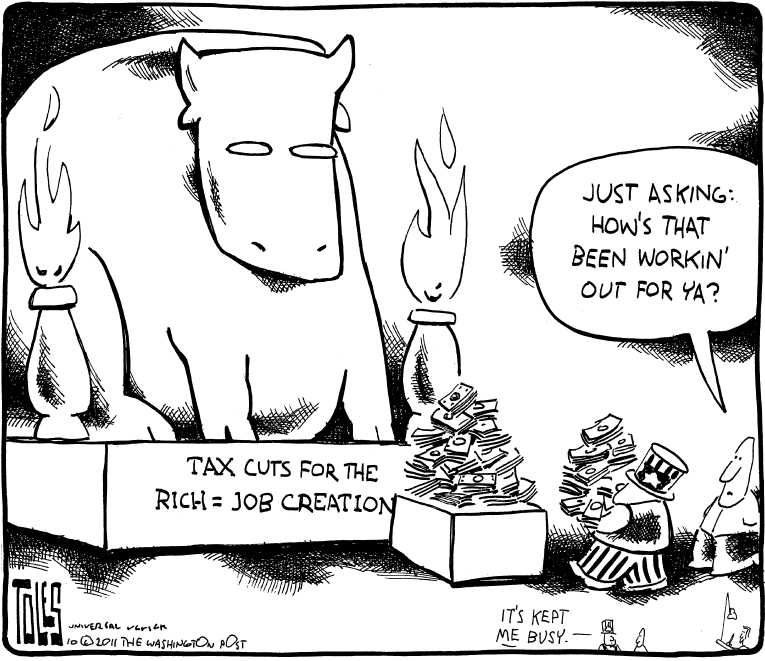 Political/Editorial Cartoon by Tom Toles, Washington Post on Protests Sweep Across Nation
