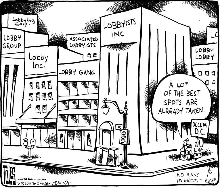 Political/Editorial Cartoon by Tom Toles, Washington Post on Police Crack Down on Protests