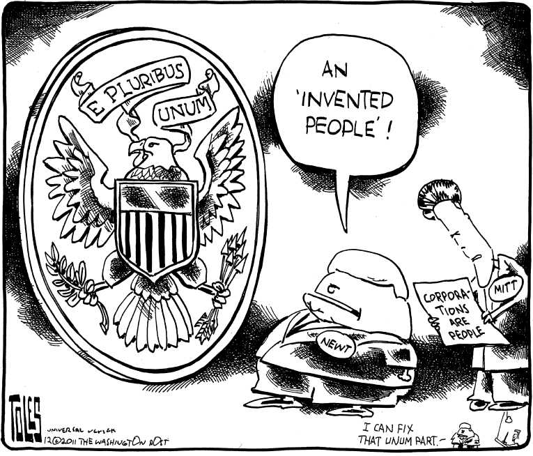 Political/Editorial Cartoon by Tom Toles, Washington Post on New Front Runner Emerges