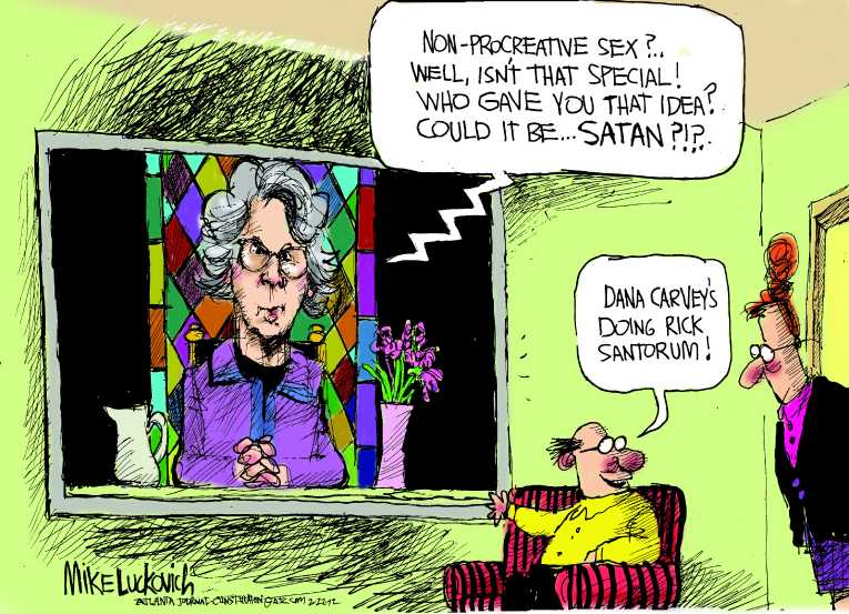 Political/Editorial Cartoon by Mike Luckovich, Atlanta Journal-Constitution on GOP Talking Sex