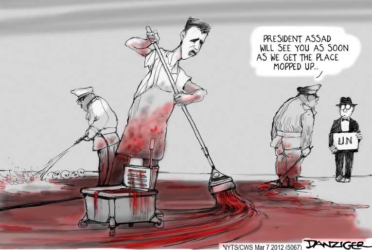 Political/Editorial Cartoon by Jeff Danziger, CWS/CartoonArts Intl. on Syrian Crisis Worsening