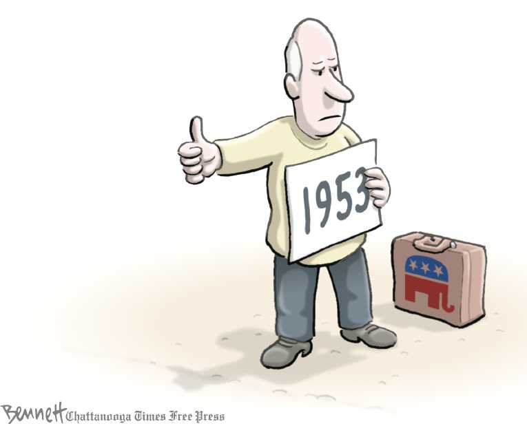 Political/Editorial Cartoon by Clay Bennett, Chattanooga Times Free Press on Republicans Mapping Out Course