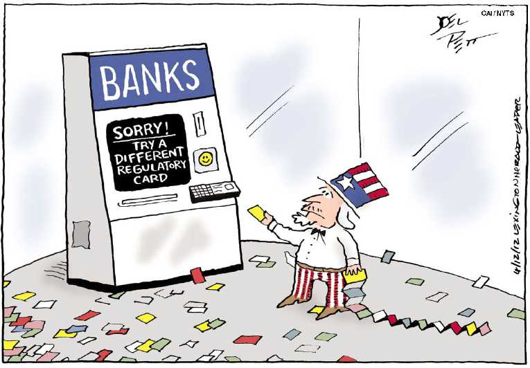 Political/Editorial Cartoon by Joel Pett, Lexington Herald-Leader, CWS/CartoonArts Intl. on Wealth Redistribution Escalates