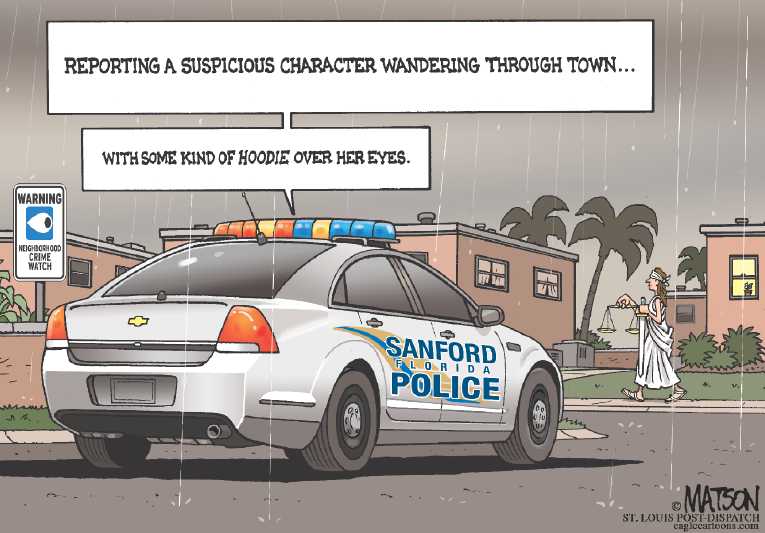 Political/Editorial Cartoon by RJ Matson, Cagle Cartoons on Zimmerman Charged With Murder
